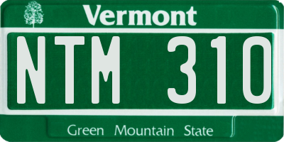 VT license plate NTM310