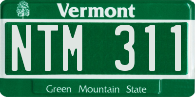 VT license plate NTM311