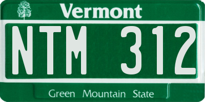 VT license plate NTM312