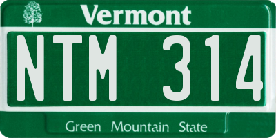 VT license plate NTM314