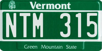 VT license plate NTM315