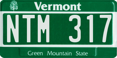 VT license plate NTM317