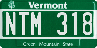 VT license plate NTM318