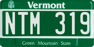 VT license plate NTM319