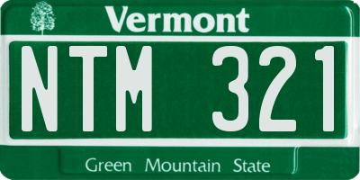 VT license plate NTM321