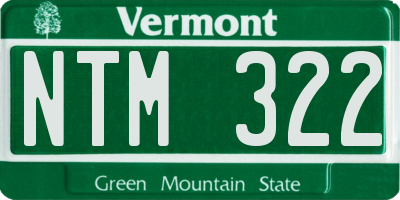 VT license plate NTM322