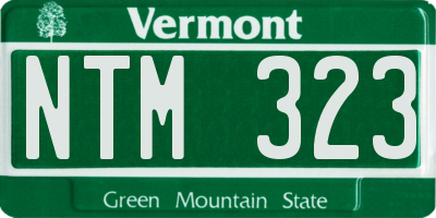 VT license plate NTM323
