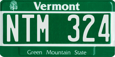VT license plate NTM324