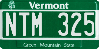 VT license plate NTM325