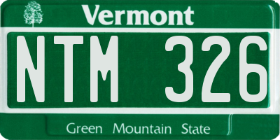 VT license plate NTM326