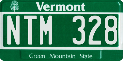 VT license plate NTM328