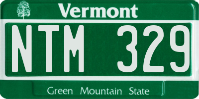 VT license plate NTM329
