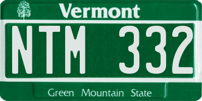 VT license plate NTM332