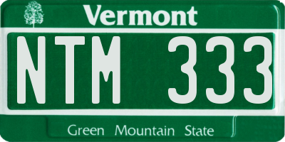 VT license plate NTM333