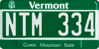 VT license plate NTM334