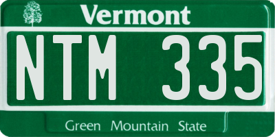 VT license plate NTM335