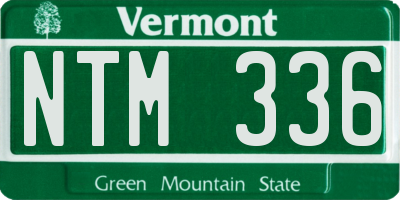 VT license plate NTM336