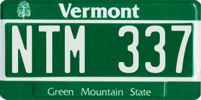 VT license plate NTM337
