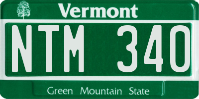 VT license plate NTM340