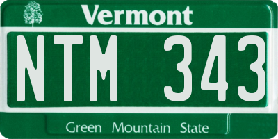 VT license plate NTM343