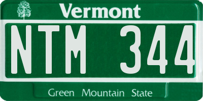 VT license plate NTM344