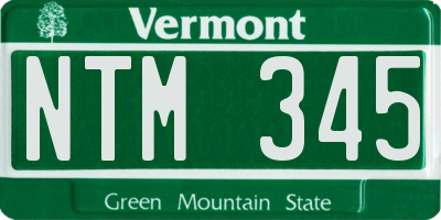 VT license plate NTM345