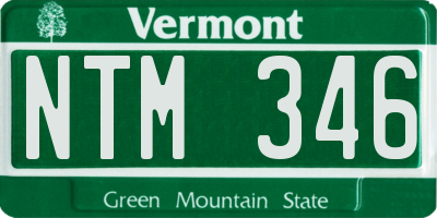 VT license plate NTM346