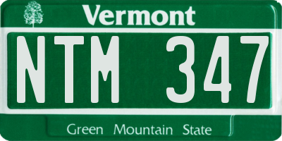 VT license plate NTM347