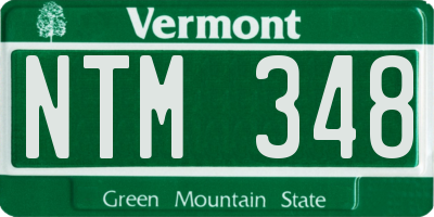 VT license plate NTM348