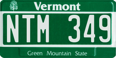 VT license plate NTM349