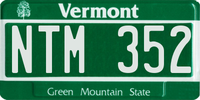 VT license plate NTM352