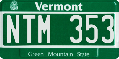 VT license plate NTM353