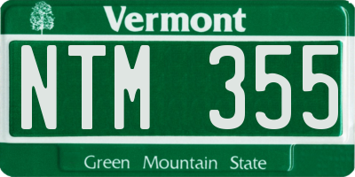 VT license plate NTM355