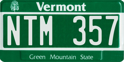 VT license plate NTM357