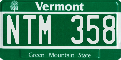 VT license plate NTM358