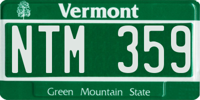 VT license plate NTM359