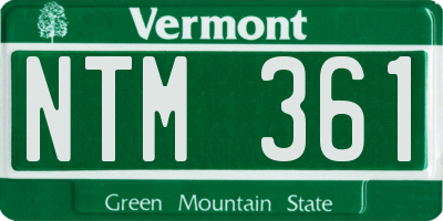 VT license plate NTM361