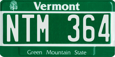 VT license plate NTM364