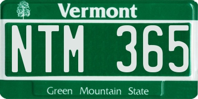 VT license plate NTM365