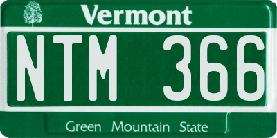 VT license plate NTM366