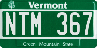 VT license plate NTM367