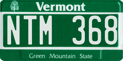 VT license plate NTM368