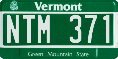 VT license plate NTM371