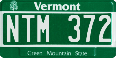 VT license plate NTM372