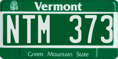 VT license plate NTM373