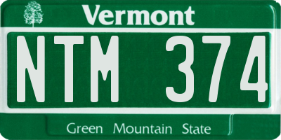 VT license plate NTM374