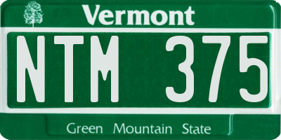 VT license plate NTM375