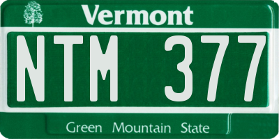 VT license plate NTM377