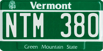VT license plate NTM380