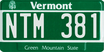 VT license plate NTM381
